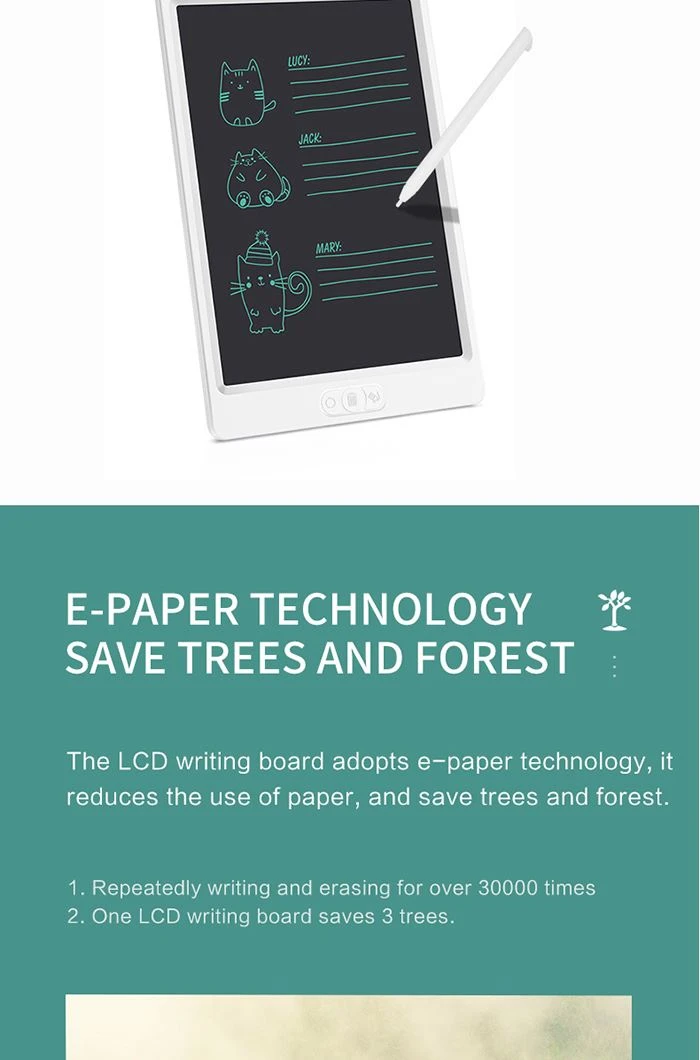 Partial Erase Writing tablet