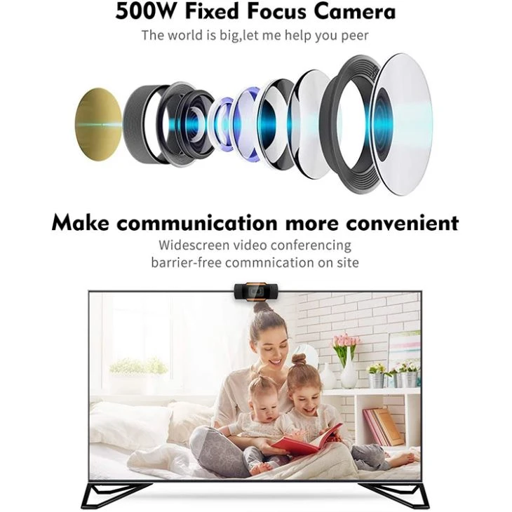 110 Degrees Wide-Angle 30fps HD 1080P Webcam USB Computer Camera